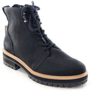TOMS NWT Wylder Nubuck Leather Water Resistant Combat Ankle Boots Black